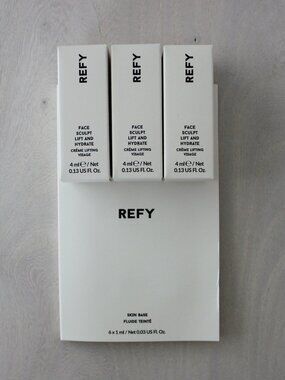 NEW Set of 3 Refy Beauty Travel Size Face Sculpt Moisturizer + Skin Base Samples